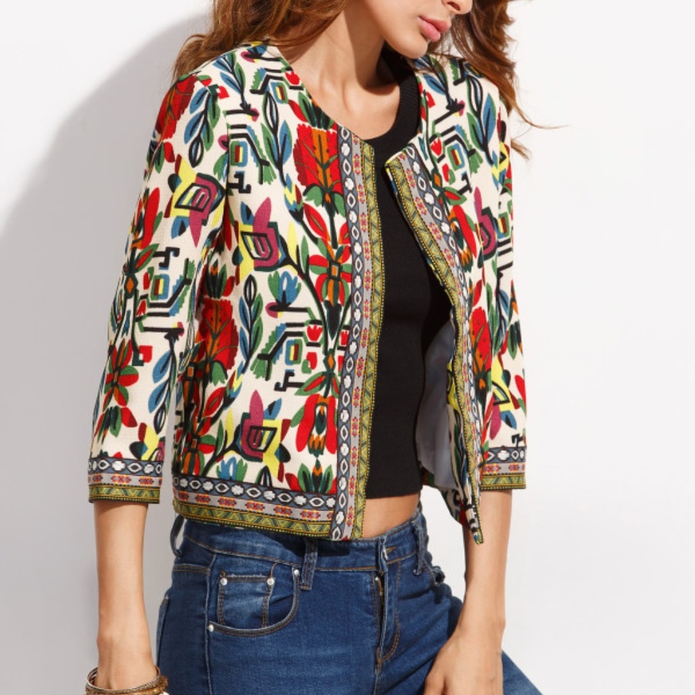 Tribal Patterned Light Jacket